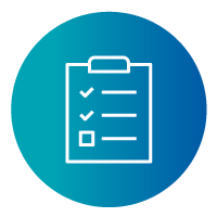 Blue icon with check board.