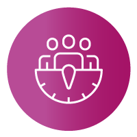 Purple icon of people.